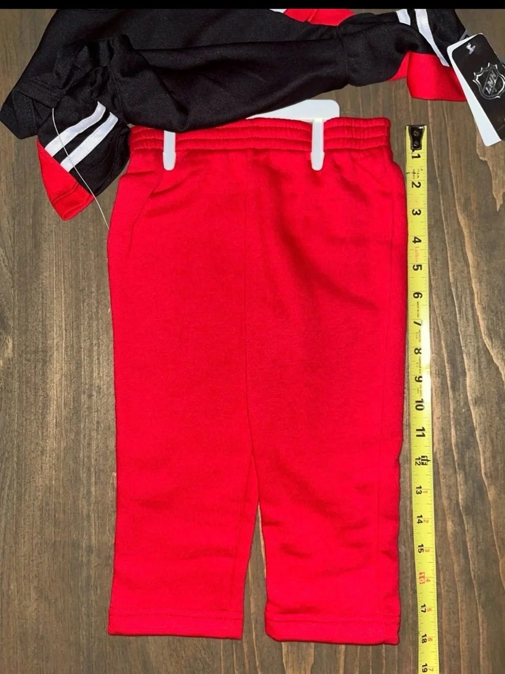 NHL Chicago Blackhawks Red & Black Kids One-Piece 18mos.